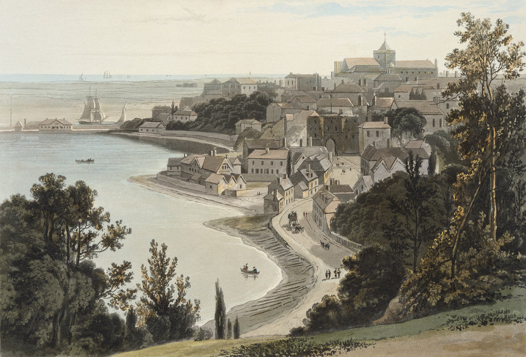Detail of Engraving of Sussex: View of Rye by William Daniell