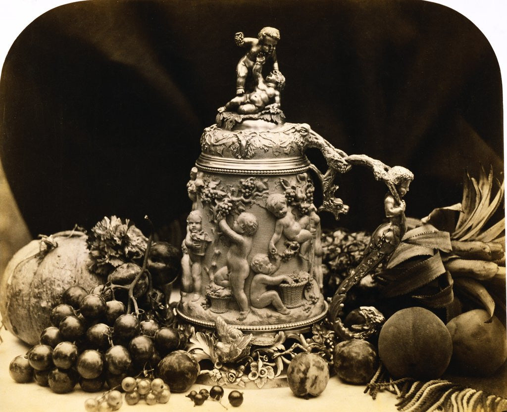 Detail of Albumen Print Still Life with Fruit by Roger Fenton