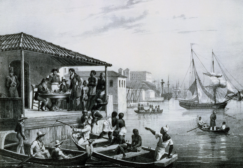 Detail of Disembarkation by Johann Moritz Rugendas