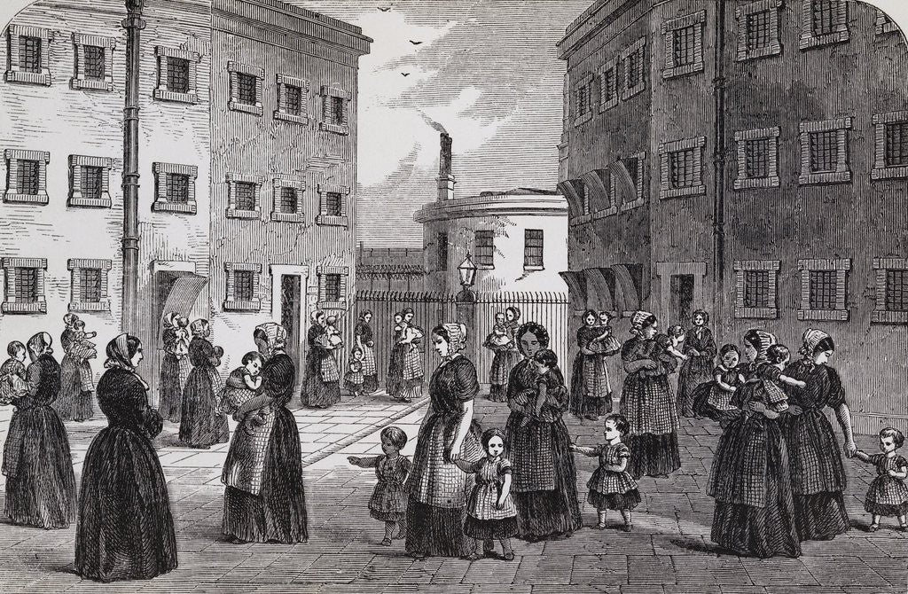 Detail of Engraving Depicting Mothers, with Their Children, Exercising at Tothill Fields Prison by Anonymous