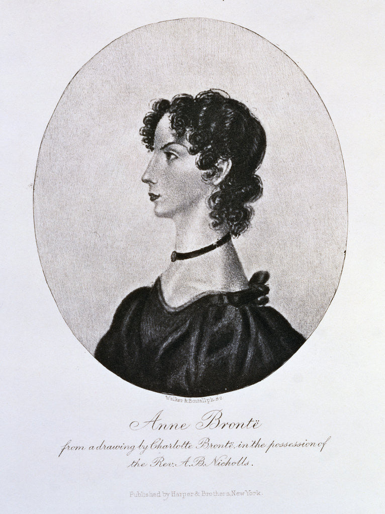 Detail of Engraving of Anne Bronte by Walker and Boutall