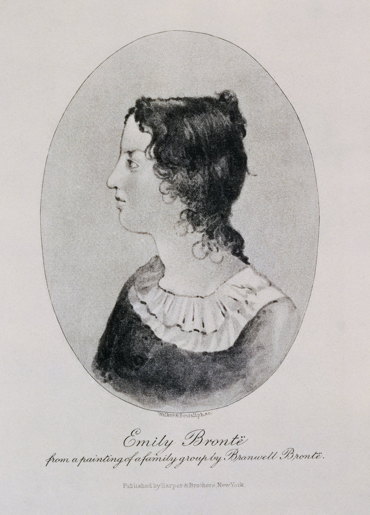 Detail of Engraving of Emily Bronte by Walker and Boutall