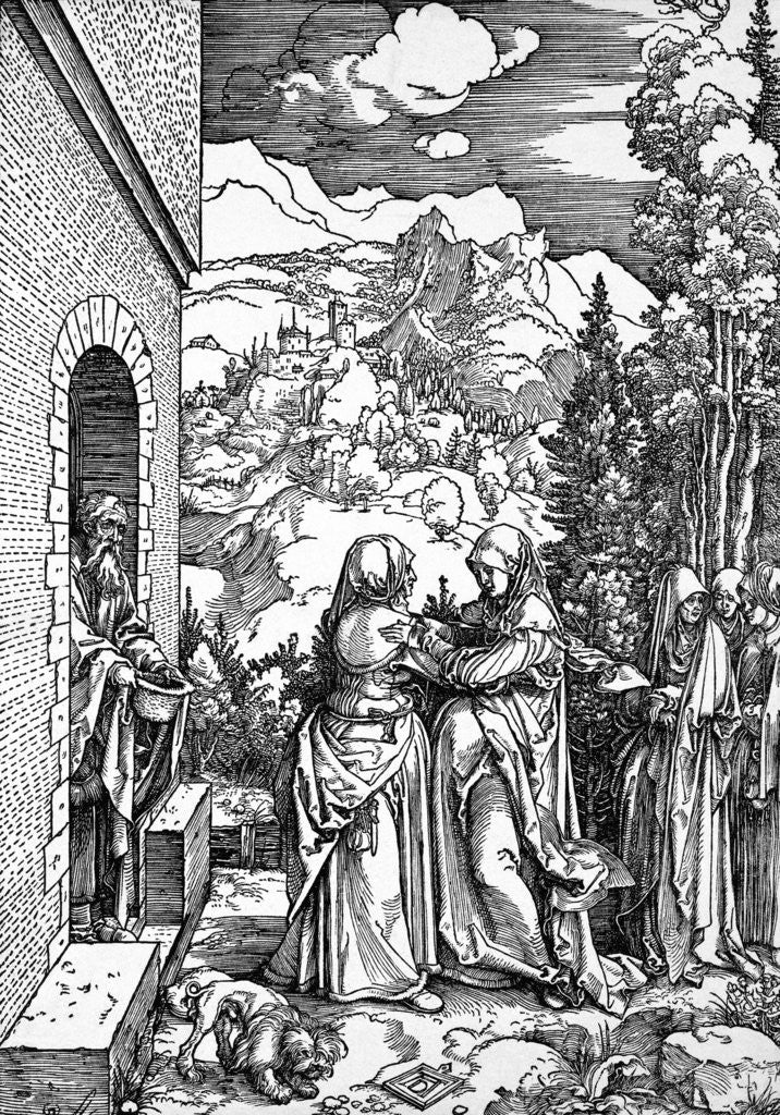 Detail of The Visitation Woodcut by Albrecht Dürer