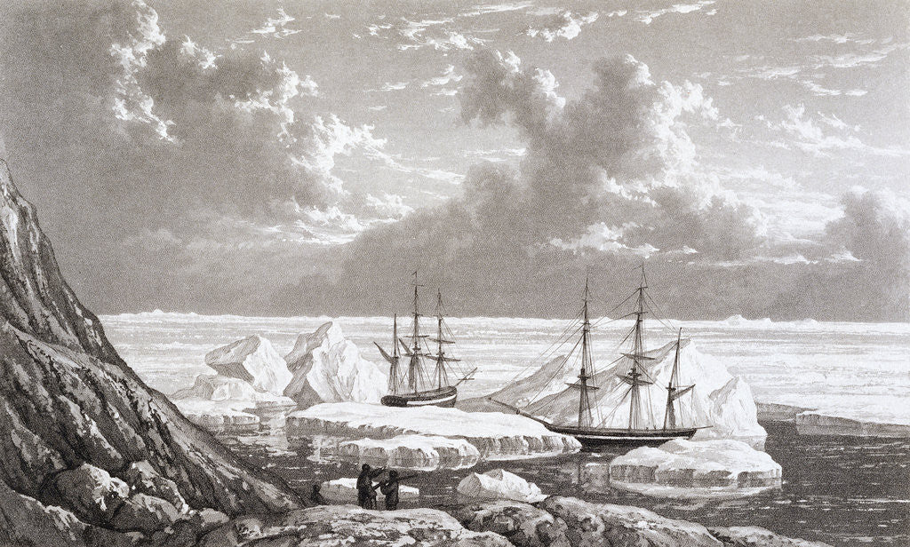 Detail of Illustration of the HMS Hecla and Griper Caught in Ice, August 1820 by Anonymous