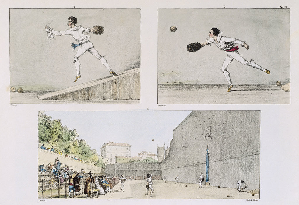 Detail of Illustration of 19th Century Italian Ball Game by Anonymous