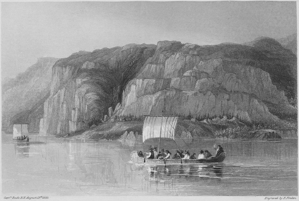 Detail of Indian Canoe, North Shore of Great Slave Lake from Narrative of the Arctic Land Expedition to the Mouth of the Great Fish River, Arctic Ocean, 1833, 1834, 1835. by Corbis
