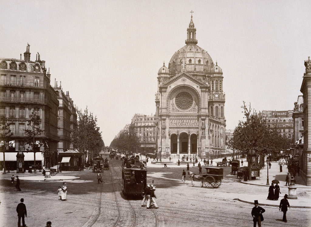 Detail of Boulevard de Malesherbes and St. Augustin Church by Corbis