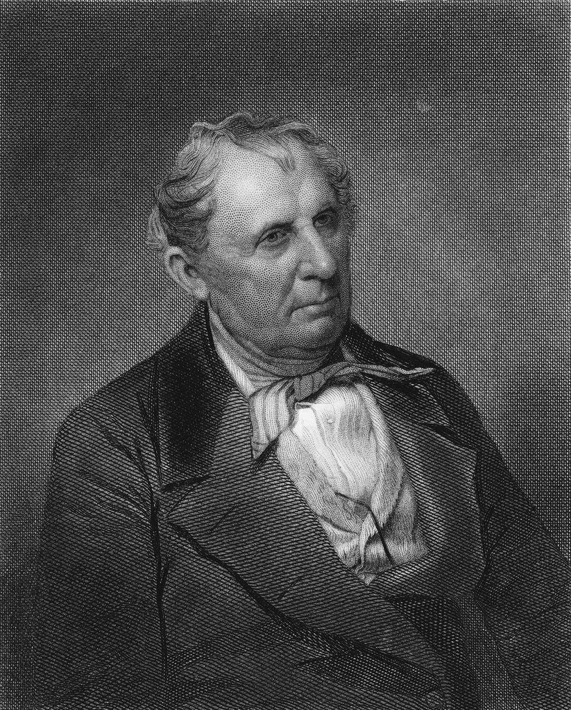 Detail of Portrait Engraving of James Fenimore Cooper by Anonymous