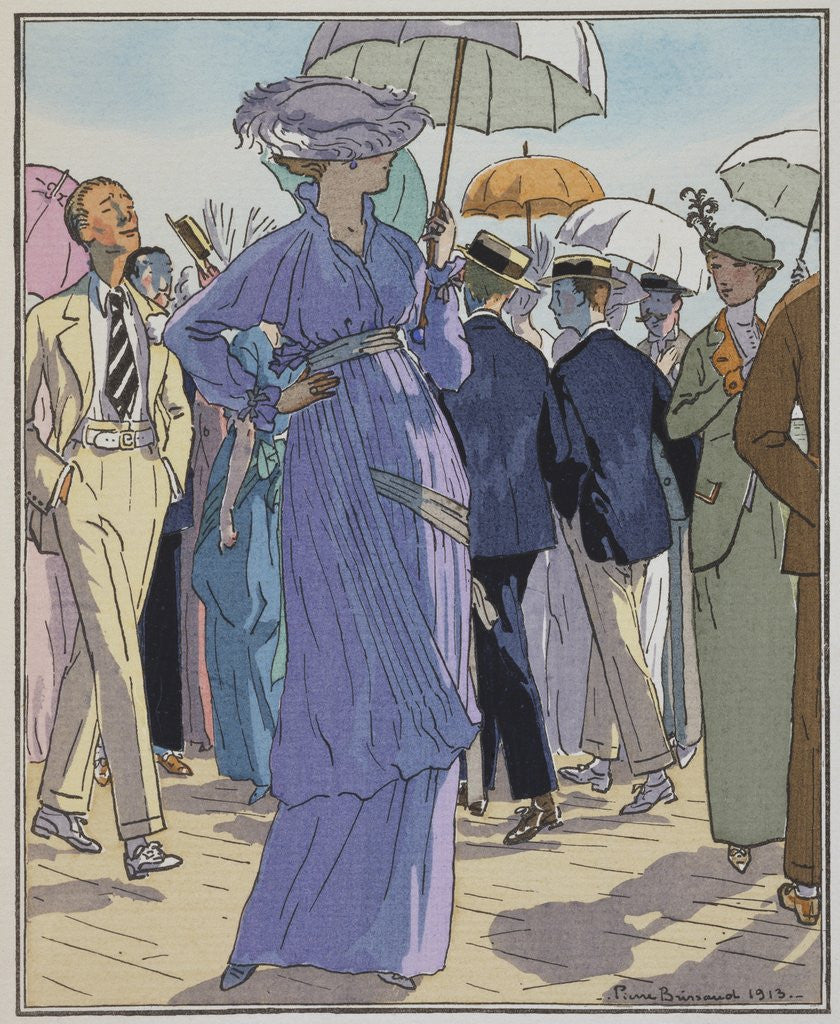 Detail of Fashion Illustration of Cheruit's Beach Dress by Pierre Brissanol