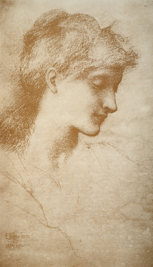 Detail of Portrait of a Young Woman by Edward Burne Jones