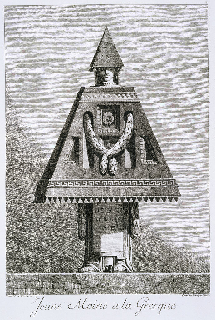 Detail of Jeune Moine a la Greque by Ennemond Alexandre Petitot