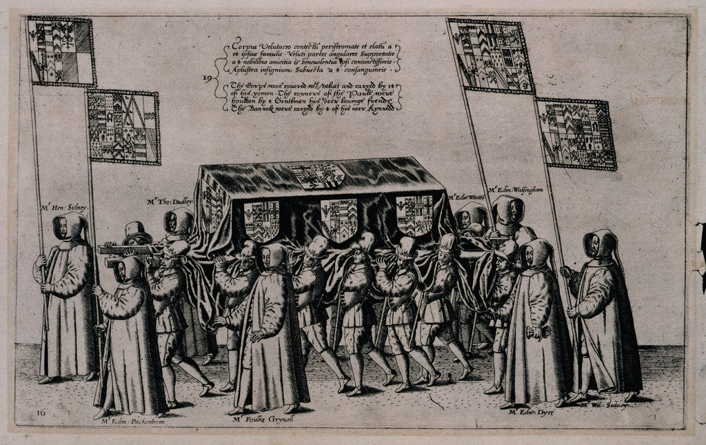 Detail of Funeral Cortege of Sir Philip Sidney by Theodor de Bry