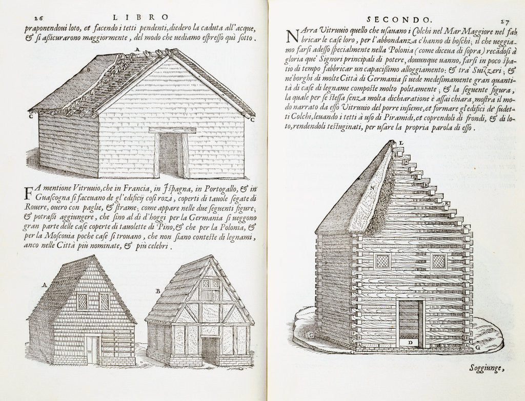 Detail of Illustration of House Types by Giovanni Antonio Rusconi