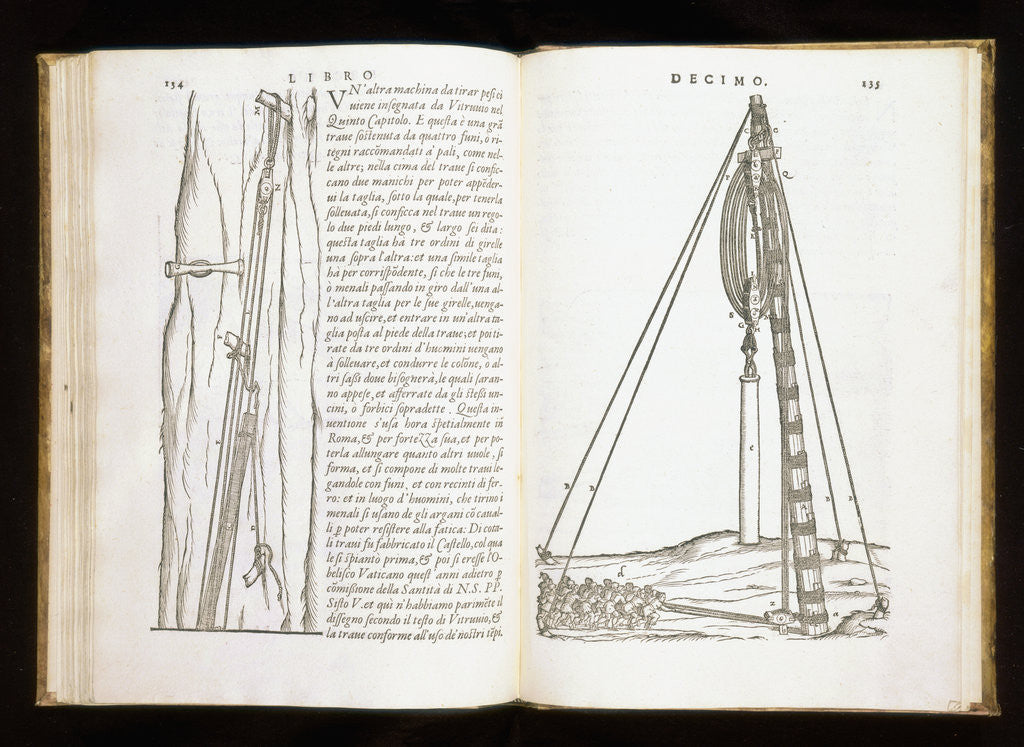 Detail of Illustration of Methods for Raising Columns by Giovanni Antonio Rusconi