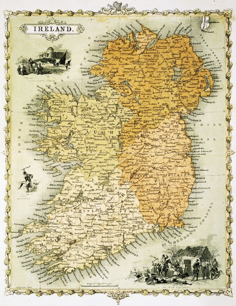Detail of Ireland Map by C. Montague