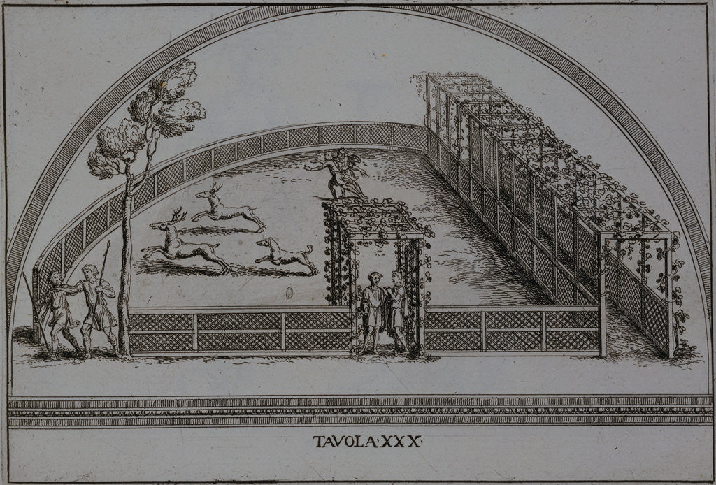 Detail of Illustration of an Enclosure for Stag Hunting by Pietro Santo Bartoli