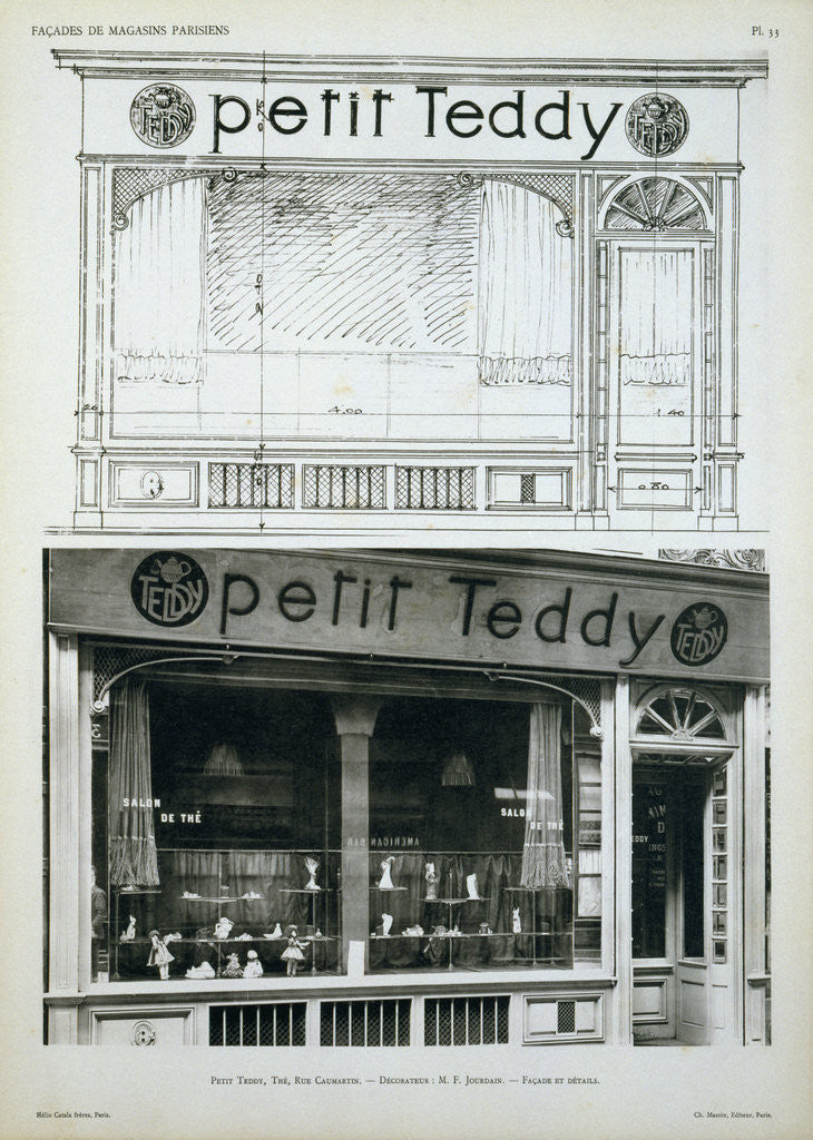 Detail of Facade of the Petit Teddy Shop in Paris by Anonymous