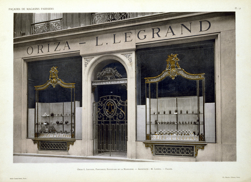 Detail of Facade of the Oriza - L. Legrand Shop in Paris by Anonymous