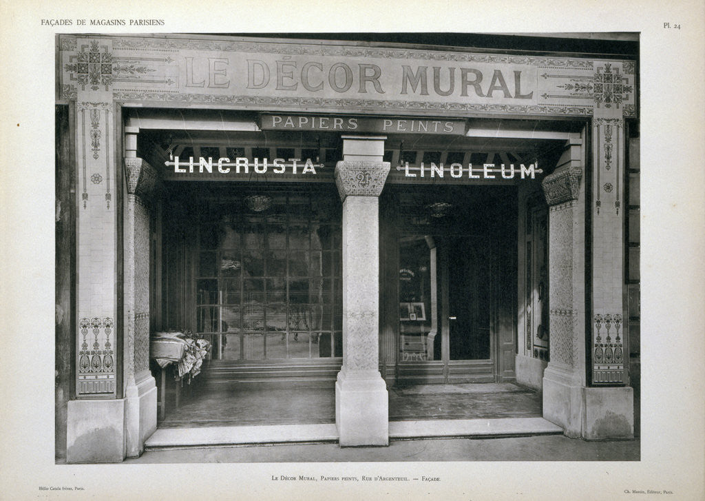 Detail of Facade of Le Decor Mural Shop in Paris by Anonymous