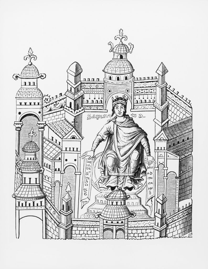 Detail of Illustration of a Carolingian King in His City by Count Horace de Vielcastel