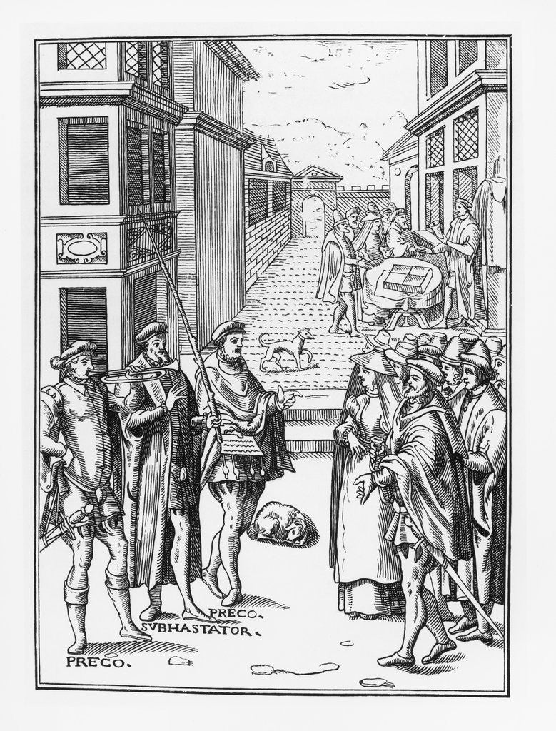Detail of Illustration of a Business Transaction on the Street in Northumberland in the 16th Century by Anonymous