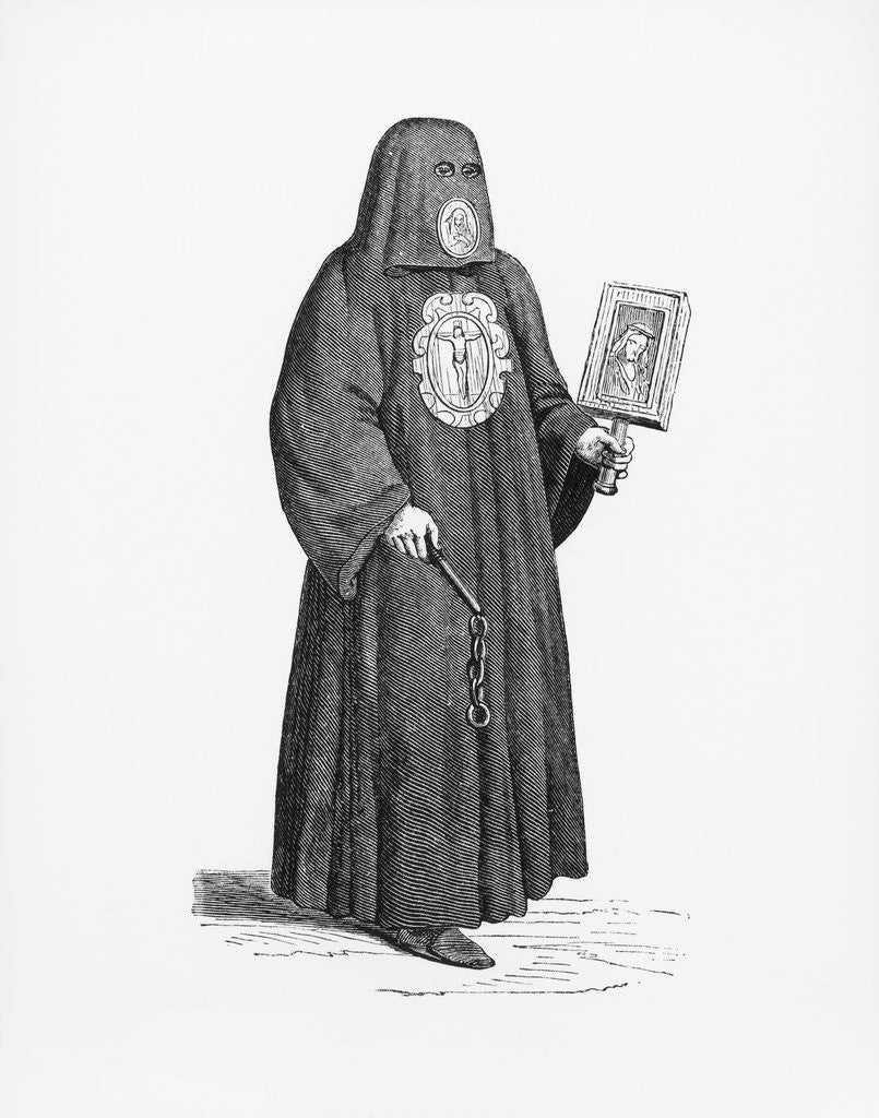 Detail of Illustration of a Member of the Brotherhood of Death after a 16th-Century Woodcut by Anonymous