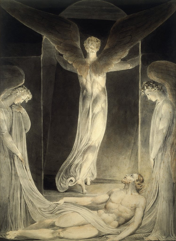Detail of Angels Rolling away the Stone from the Sepulchre By William Blake by Anonymous