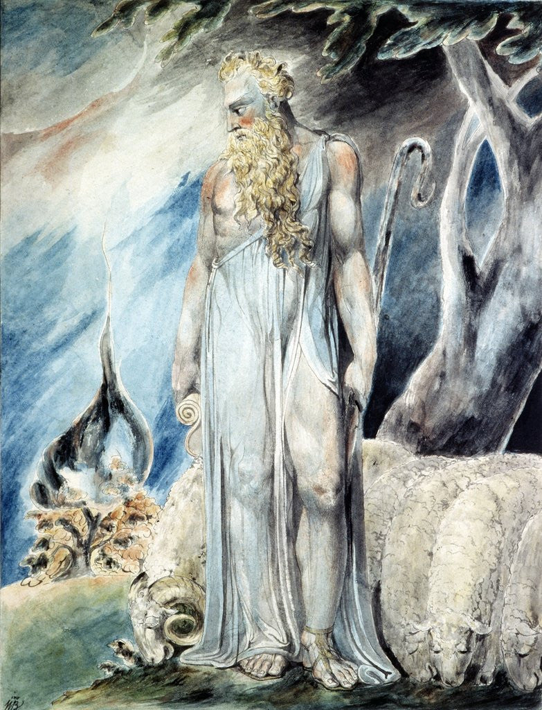 Detail of Moses and the Burning Bush by William Blake