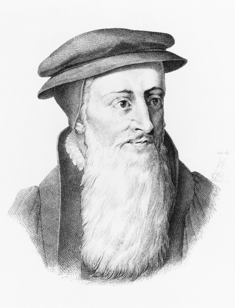 Detail of Engraved Portrait of John Knox by Anonymous