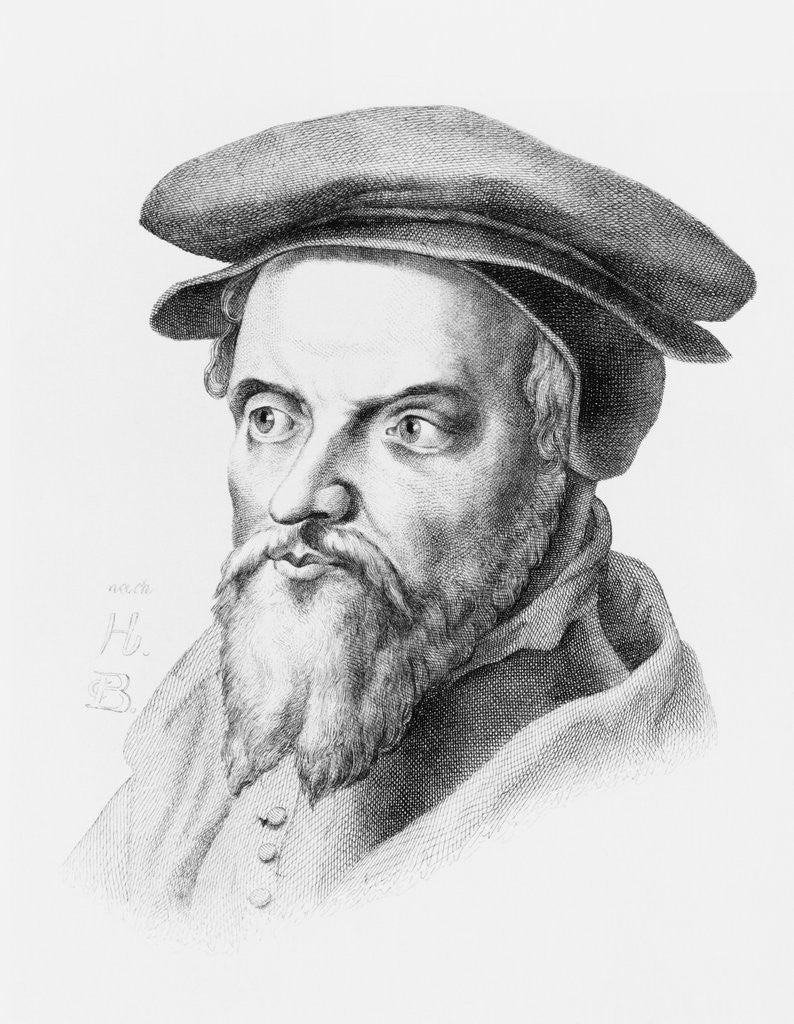 Detail of Engraved Portrait of Peter Martir Vermili by Anonymous