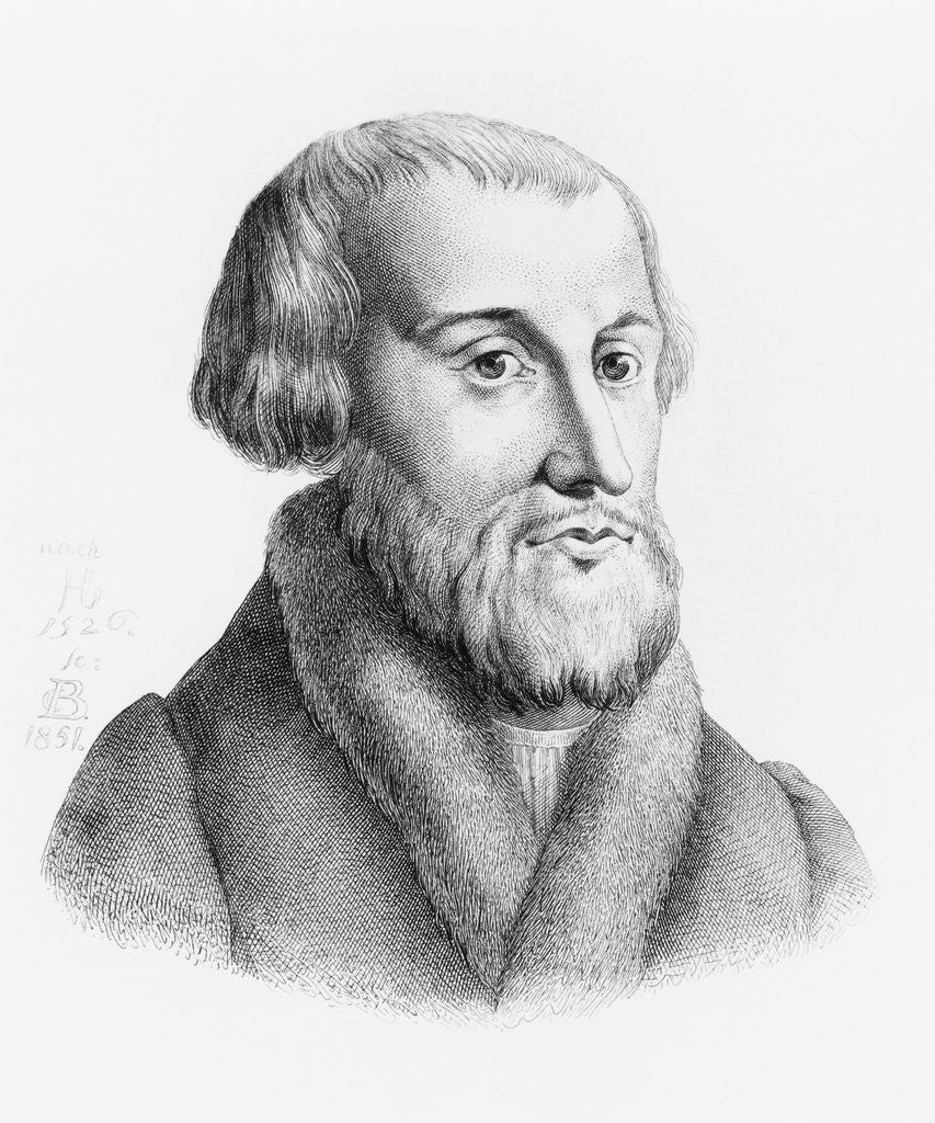 Detail of Engraved Portrait of Simon Grynaeus by Anonymous