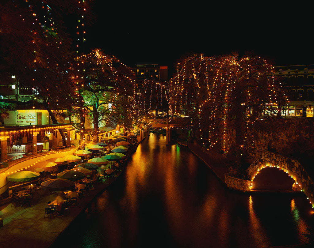 Detail of Christmas Lights Along the San Antonio Riverwalk by Corbis