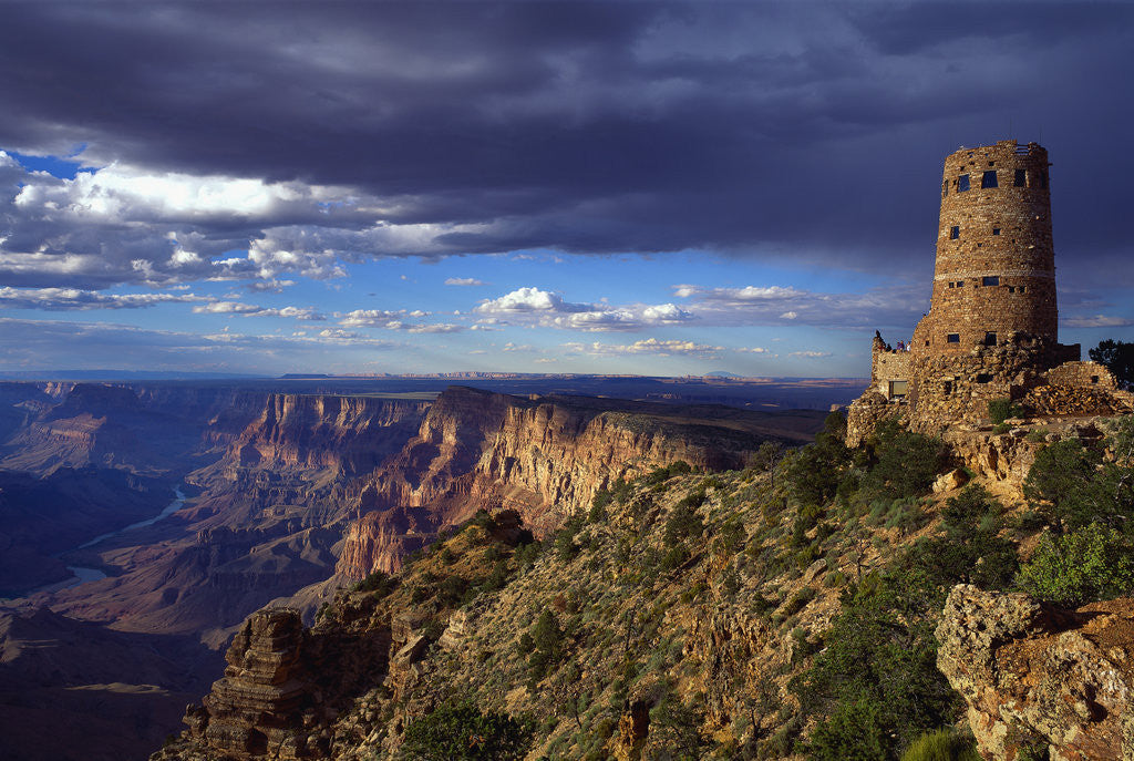 Detail of Desert View Watchtower and South Rim by Corbis
