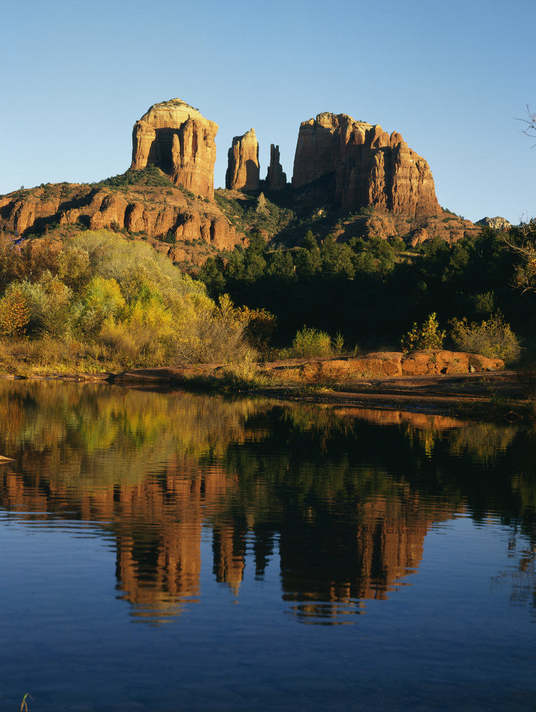 Detail of Cathedral Peak Reflecting in Oak Creek by Anonymous
