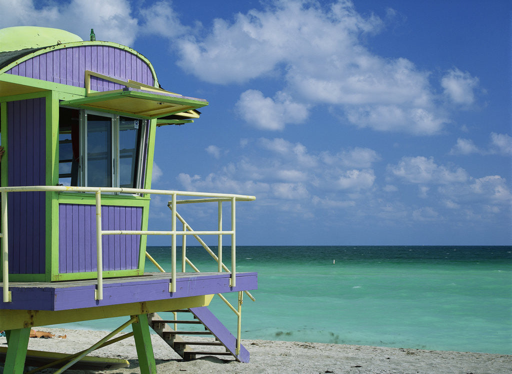 Detail of Lifeguard Tower Along South Beach by Anonymous