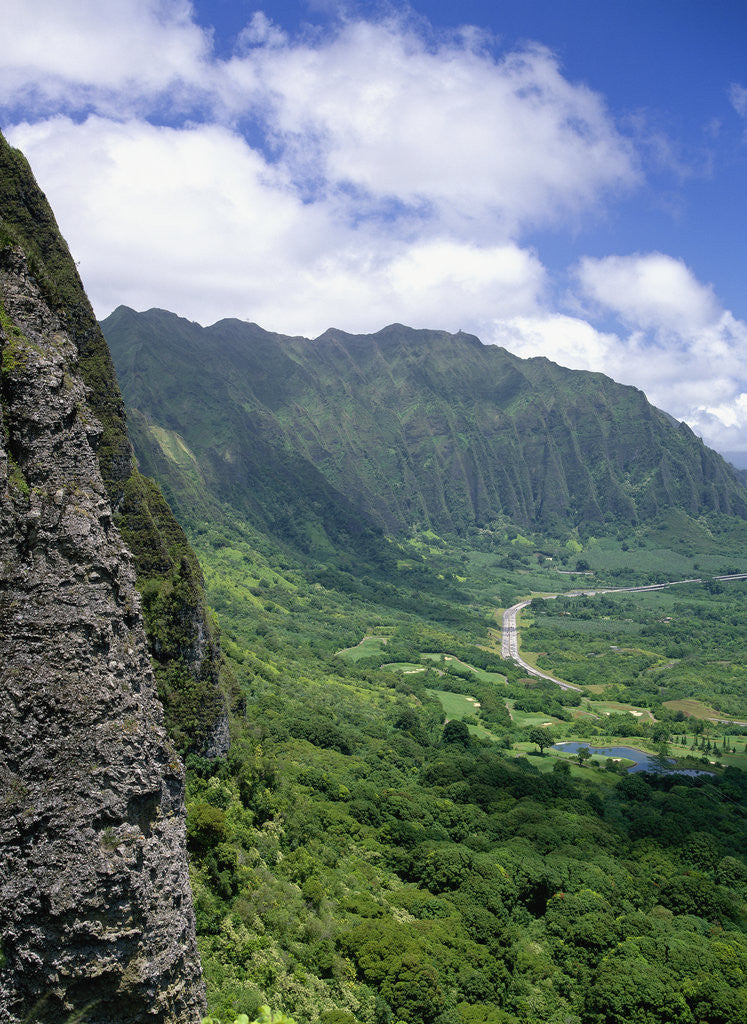 Detail of Koolau Mountains on Windward Oahu by Corbis