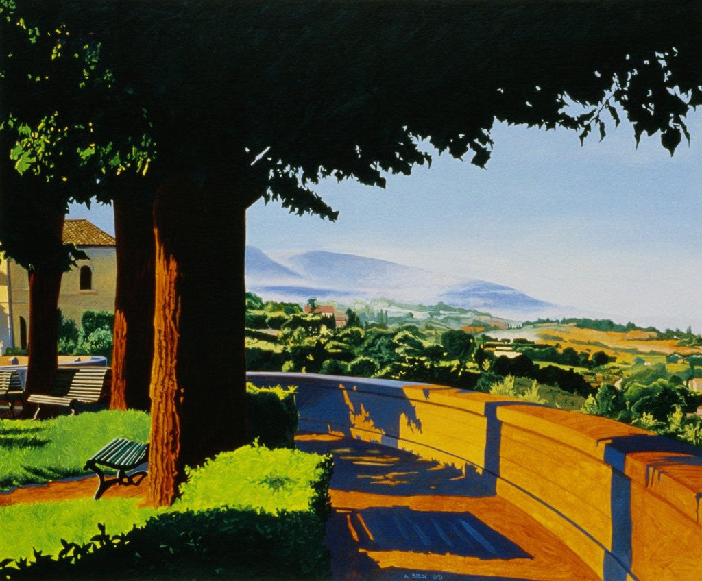 Detail of View of the Italian Countryside from a Park Path by Anne Belov