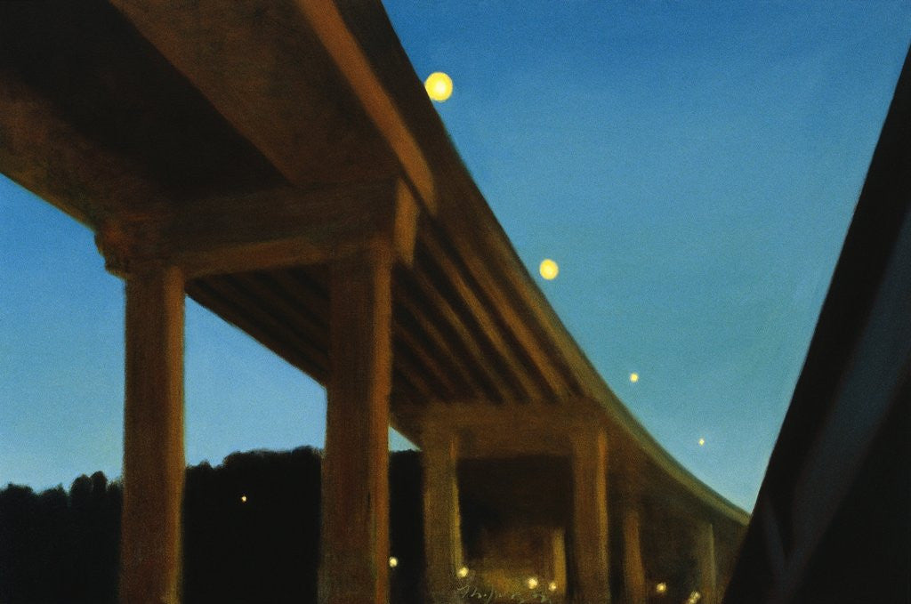 Detail of West Seattle Bridge, Night by Mary Iverson