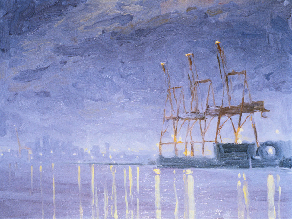 Detail of Pre-Dawn with Cranes by Mary Iverson