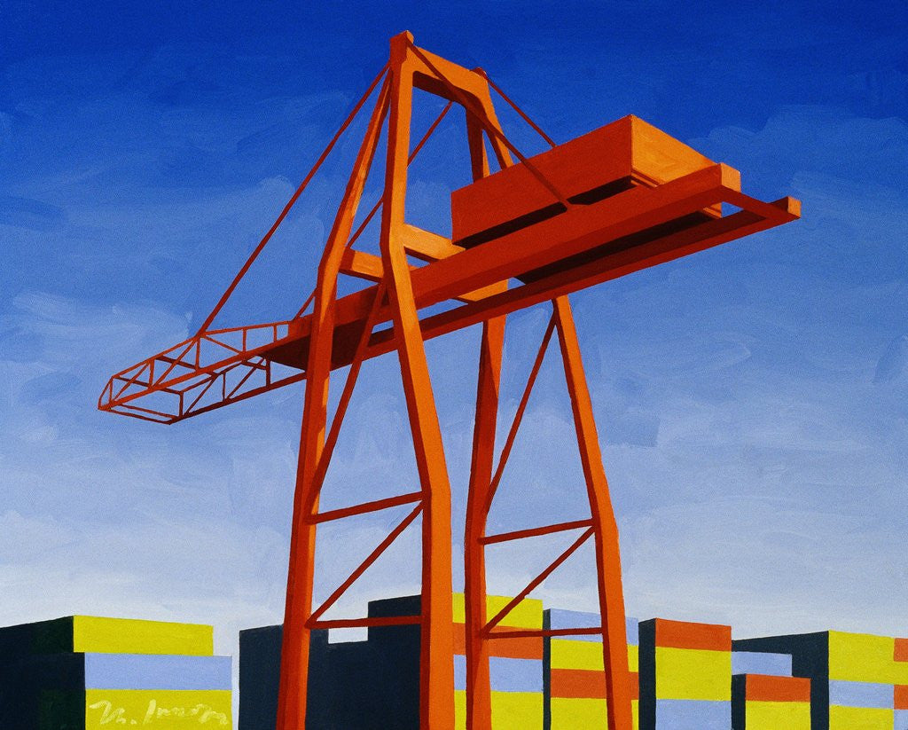 Detail of Crane with Containers by Mary Iverson