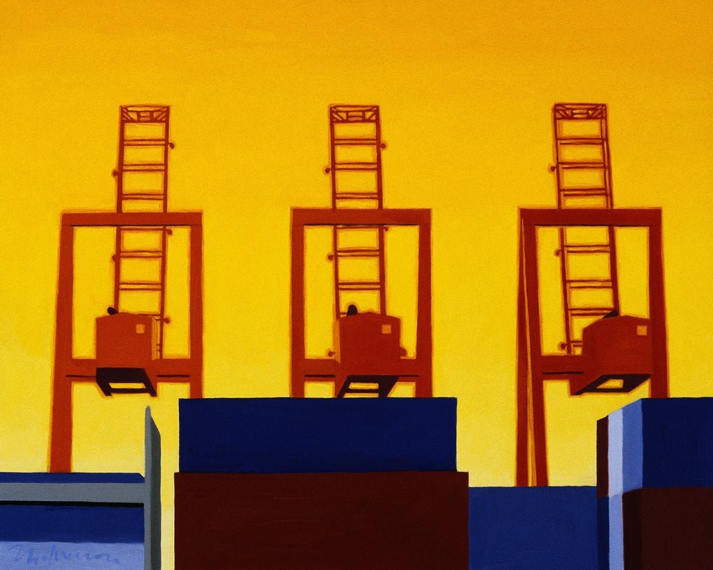 Detail of Three Cranes by Mary Iverson