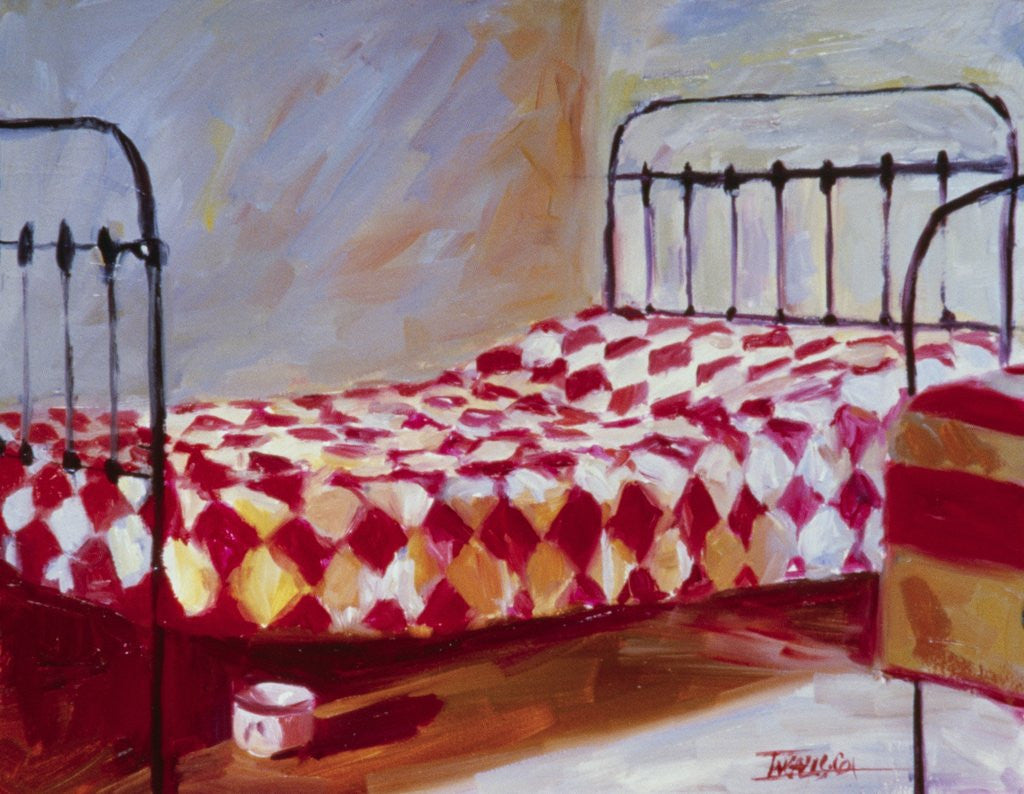 Detail of Checkered Bedspread by Pam Ingalls