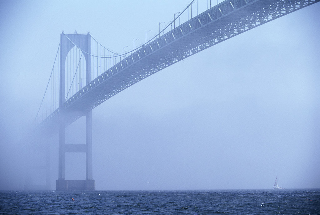 Detail of Newport Bridge in Fog by Anonymous