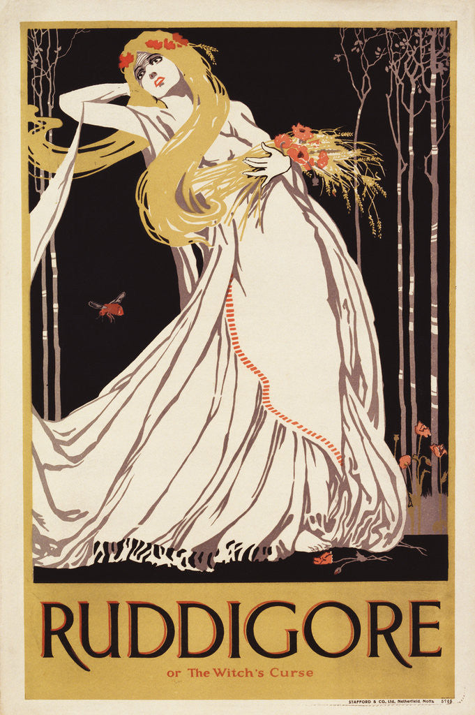 Detail of English Art Nouveau Poster for Ruddigore by Corbis