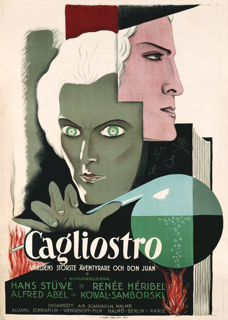 Detail of Swedish Poster for Film Cagliostro by Anonymous