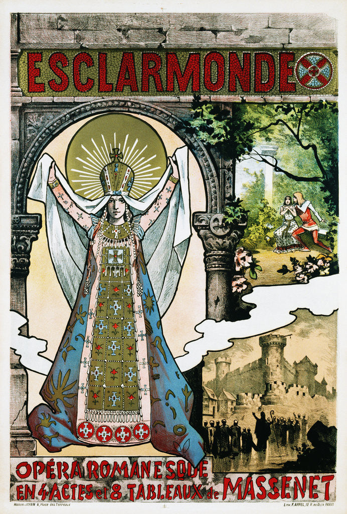 Detail of French Poster for Jules Massenet's Opera Esclarmonde by Anonymous