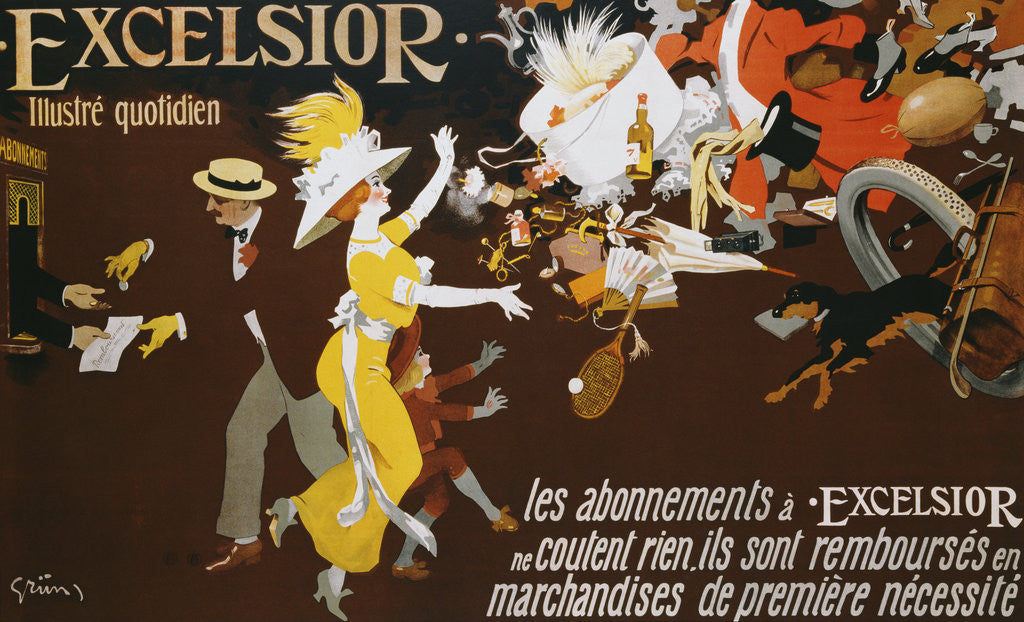 Detail of Excelsior Poster by Jules Alexander Grun