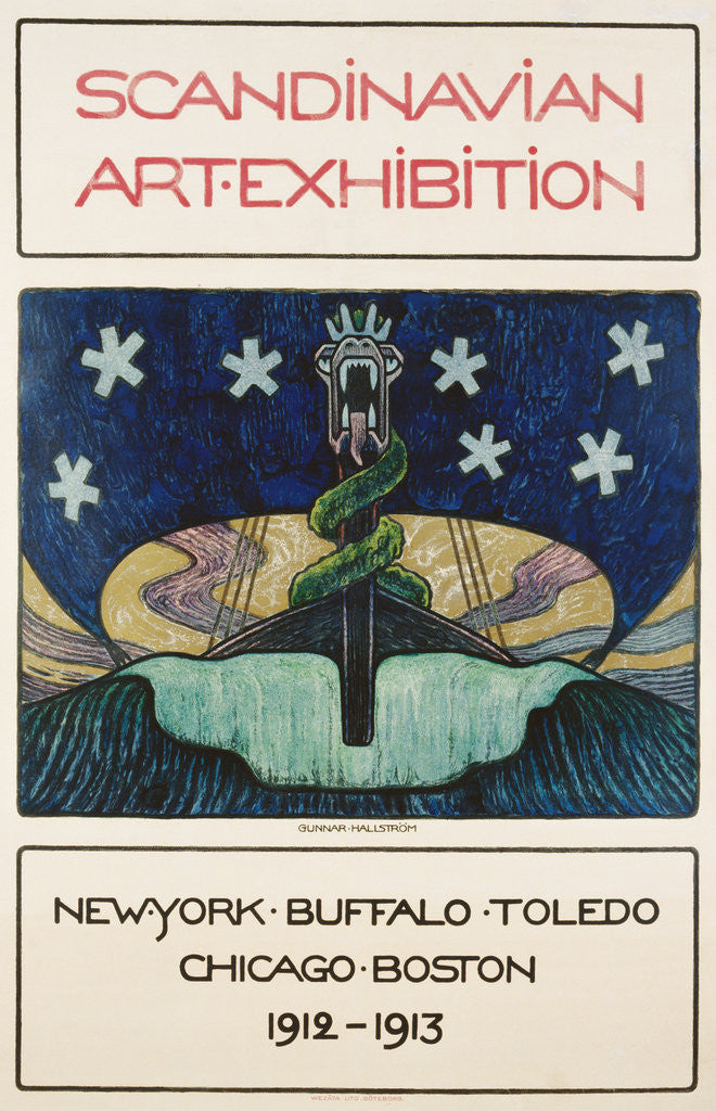 Detail of Scandinavian Art Exhibition: 1912-1913 Poster by Gunnar August Hallstrom