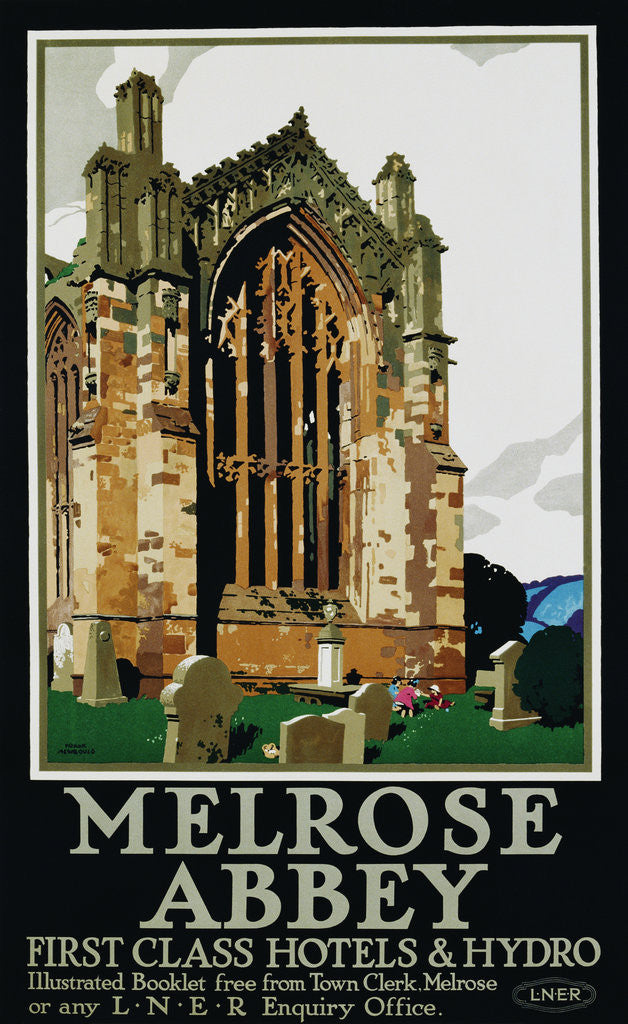 Detail of Melrose Abbey Poster by Frank Newbould
