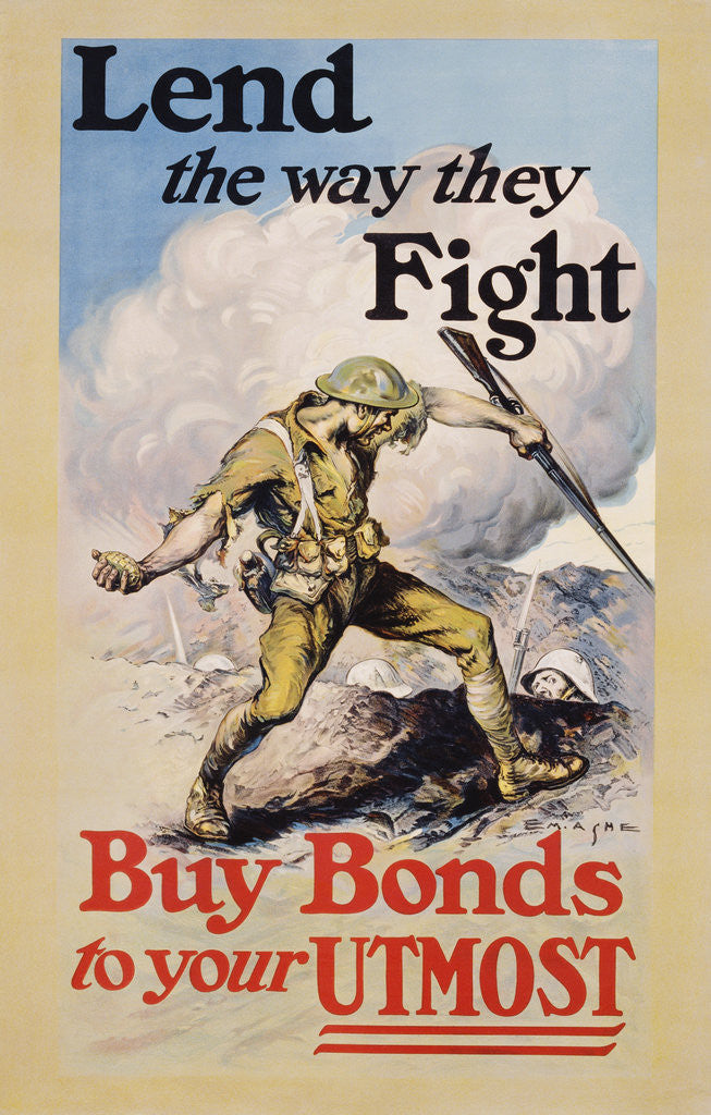 Detail of Lend the Way They Fight Poster by Edmund M. Ashe